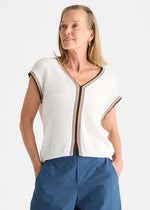 Load image into Gallery viewer, Zaket And Plover - Crochet Trim Tank - White
