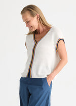 Load image into Gallery viewer, Zaket And Plover - Crochet Trim Tank - White
