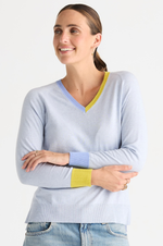 Load image into Gallery viewer, Zaket and Plover - V Accent Knit - Clear Sky
