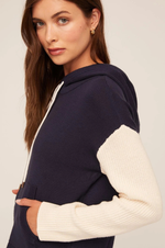 Load image into Gallery viewer, Bella Dahl - Contrast Hoodie - Midnight Frost
