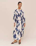 Load image into Gallery viewer, Bella Dahl - Pleated Maxi Skirt - Indigo Iris Print

