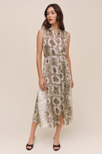 Load image into Gallery viewer, Bella Dahl - Sleeveless Belted Midi Dress - Serpent Sage Print
