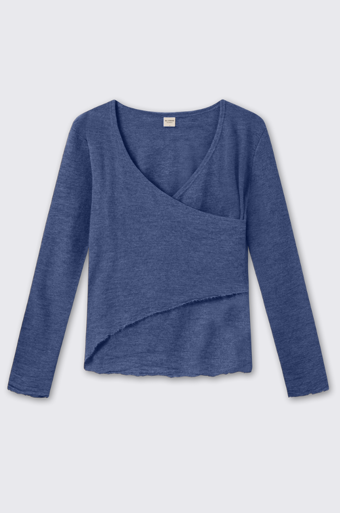 By Basics - Asym Design Top - Indigo Melange