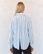 Load image into Gallery viewer, Bella Dahl - Clean Split Back Button Down Shirt - Black &amp; White Shadow Stripe
