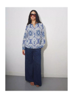 Load image into Gallery viewer, Louizon - Milkshake Blouse - Ikat Print
