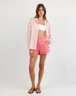 Load image into Gallery viewer, Bella Dahl - Oversized Button Down Shirt - Wide Coral Stripe

