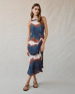 Load image into Gallery viewer, Bella Dahl - Pleated Midi Dress With Side Slits - Midnight Tides
