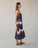 Load image into Gallery viewer, Bella Dahl - Pleated Midi Dress With Side Slits - Midnight Tides
