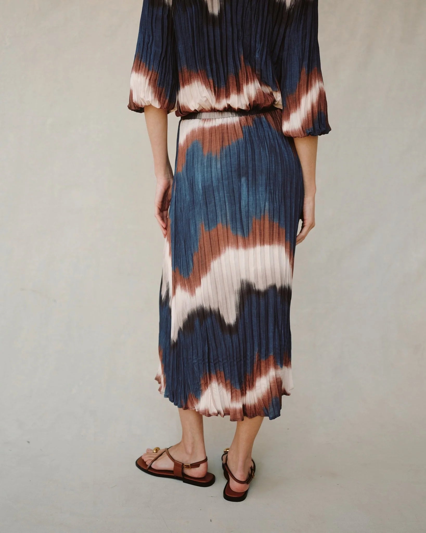 Bella Dahl - Pleated Skirt With Tie Dye - Midnight Tides