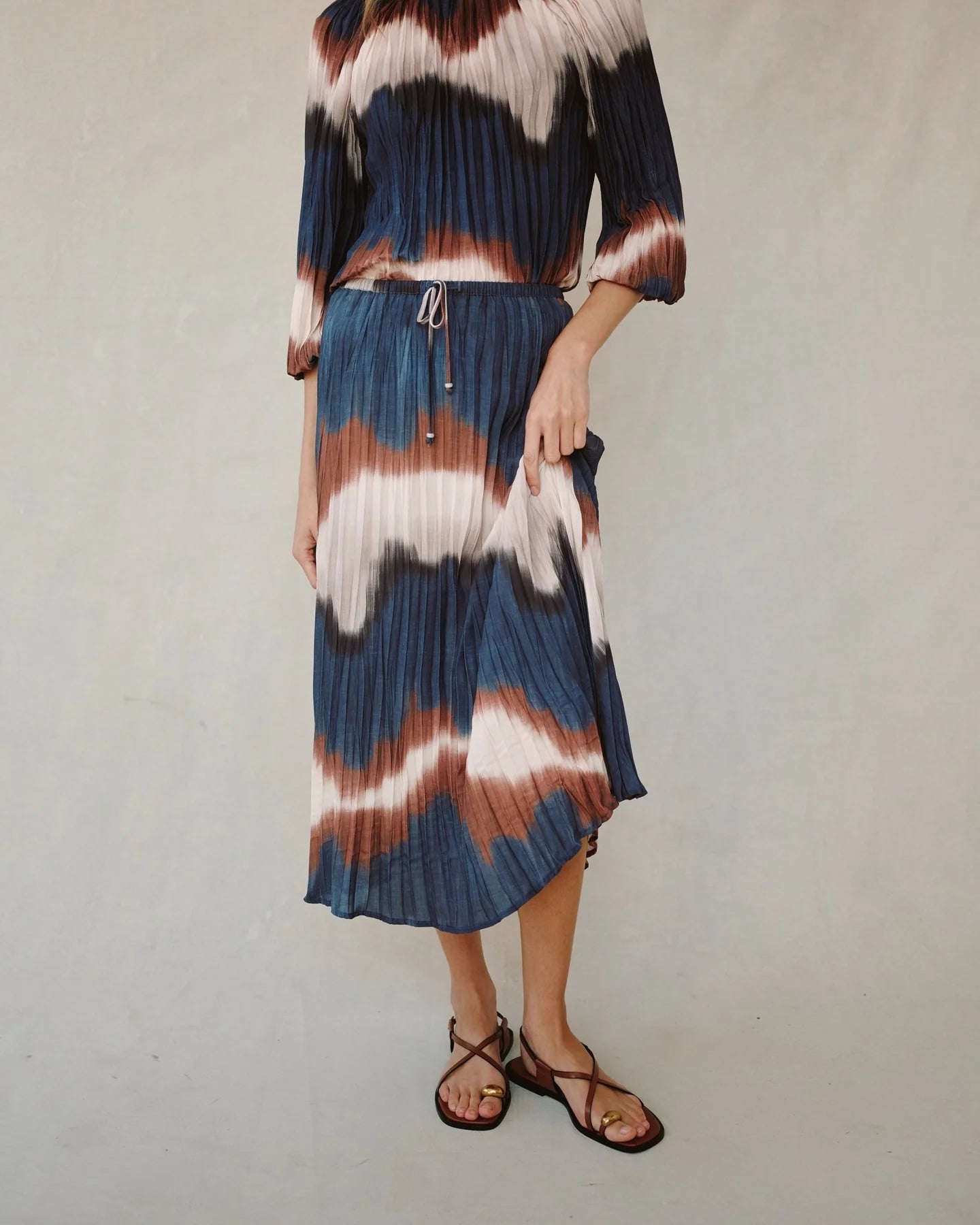 Bella Dahl - Pleated Skirt With Tie Dye - Midnight Tides