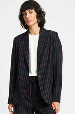 Load image into Gallery viewer, Pom Amsterdam - Noir Striped Blazer - Black
