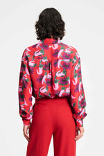 Load image into Gallery viewer, Pom Amsterdam - Violet Picnic Delight Blouse - Red

