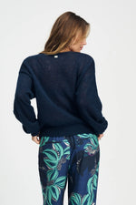 Load image into Gallery viewer, Pom Amsterdam - Deep Dark Blue Cardigan
