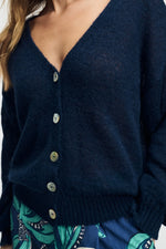 Load image into Gallery viewer, Pom Amsterdam - Deep Dark Blue Cardigan
