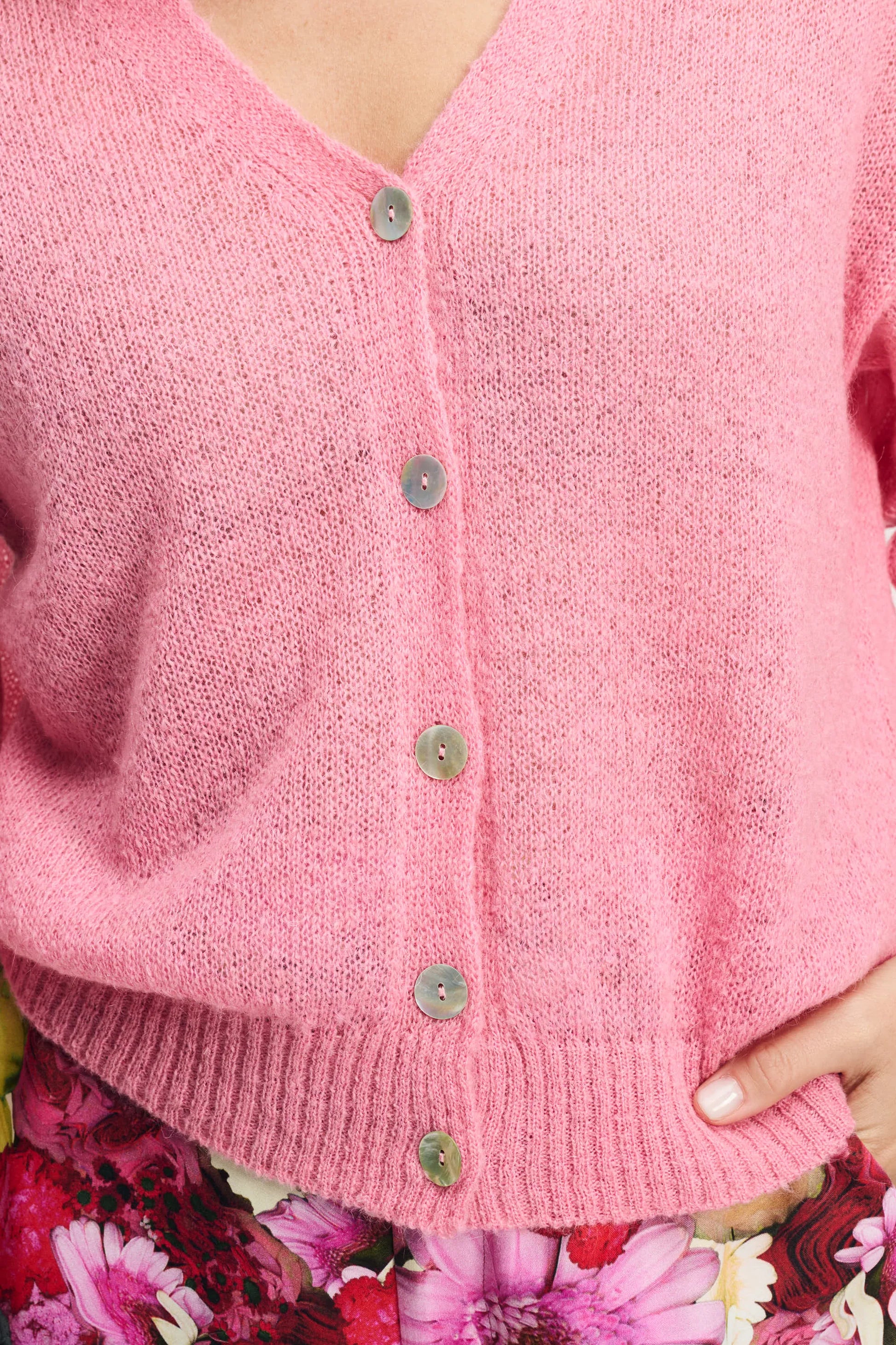 Pom Amsterdam - Raspberry Cardigan