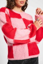 Load image into Gallery viewer, Pom Amsterdam - Checks Pullover - Red
