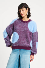 Load image into Gallery viewer, Pom Amsterdam - Dots Plum Pullover - Purple

