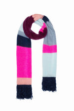 Load image into Gallery viewer, Pom Amsterdam - Brushed Stripes Blue Shawl
