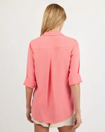 Load image into Gallery viewer, Bella Dahl - Shirt Tail Button Down Shirt - Wild Coral

