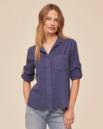 Load image into Gallery viewer, Bella Dahl - Split Back Button Down Shirt - Midnight Surf
