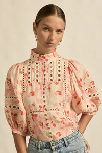 Zoe Kratzmann - Cabaret Top - Cherry Tulip Print