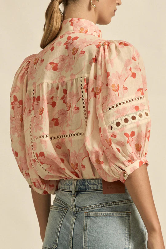 Zoe Kratzmann - Cabaret Top - Cherry Tulip Print
