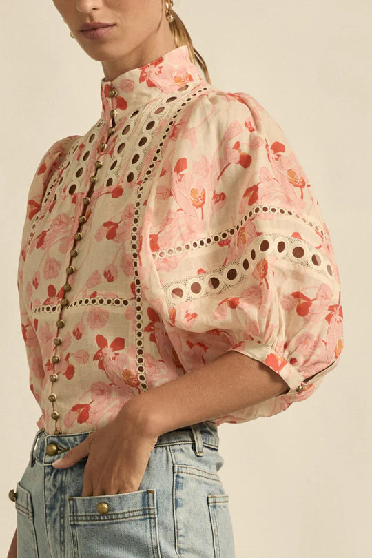 Zoe Kratzmann - Cabaret Top - Cherry Tulip Print