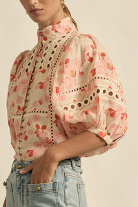 Zoe Kratzmann - Cabaret Top - Cherry Tulip Print