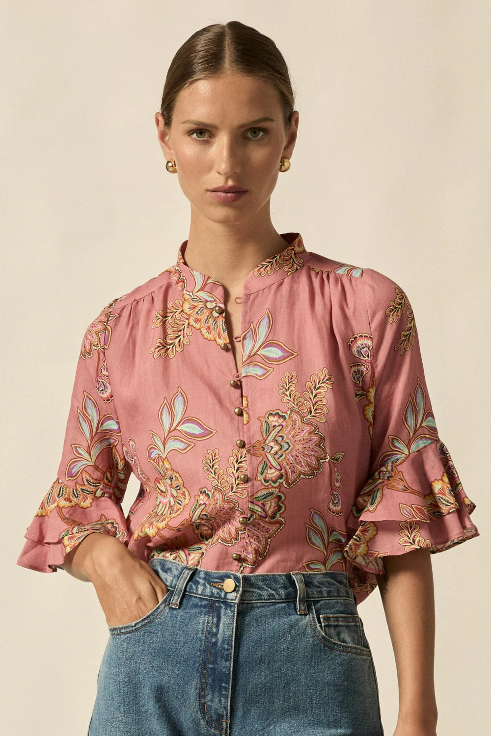 Zoe Kratzmann - Fluctuate Top - Kgari Bloom