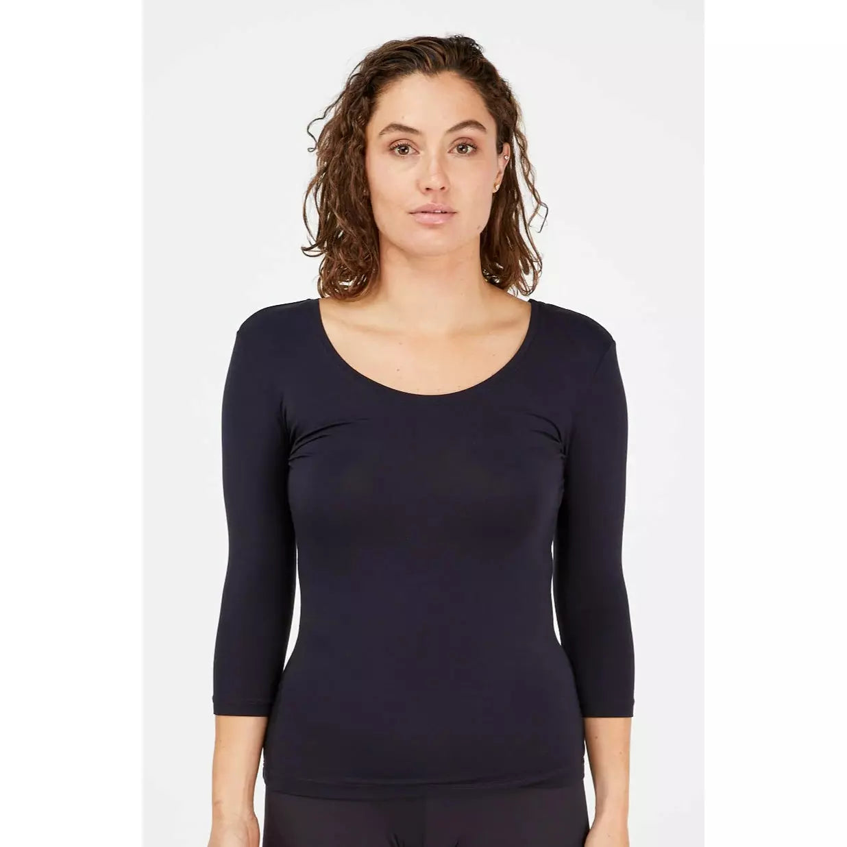 Tani | 3/4 Sleeve Scoop Top | French Navy