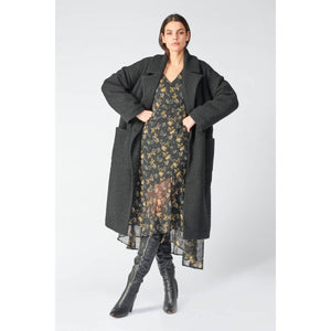 Le Temps Des Cerises | Chic Long Sleeve Dress Black