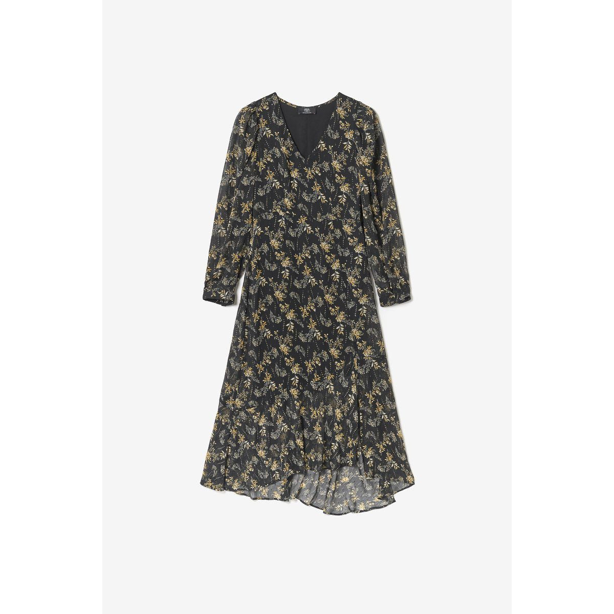 Le Temps Des Cerises | Chic Long Sleeve Dress Black