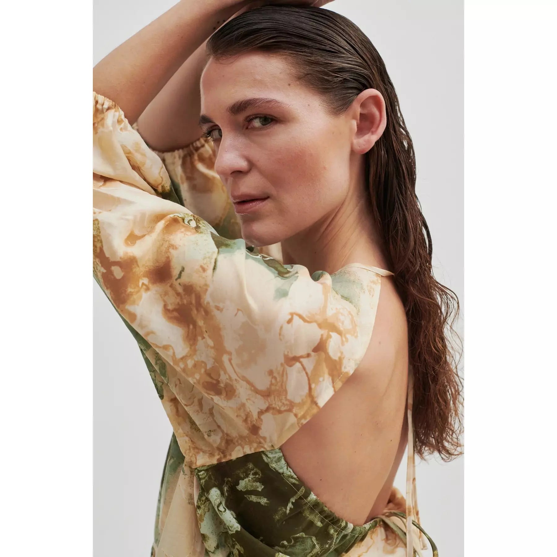 Second Female | Onyxly Watercolour Dress Laurel Green