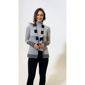 Bridge And Lord | All Over Stripe Scarf | Baby Blue Combo