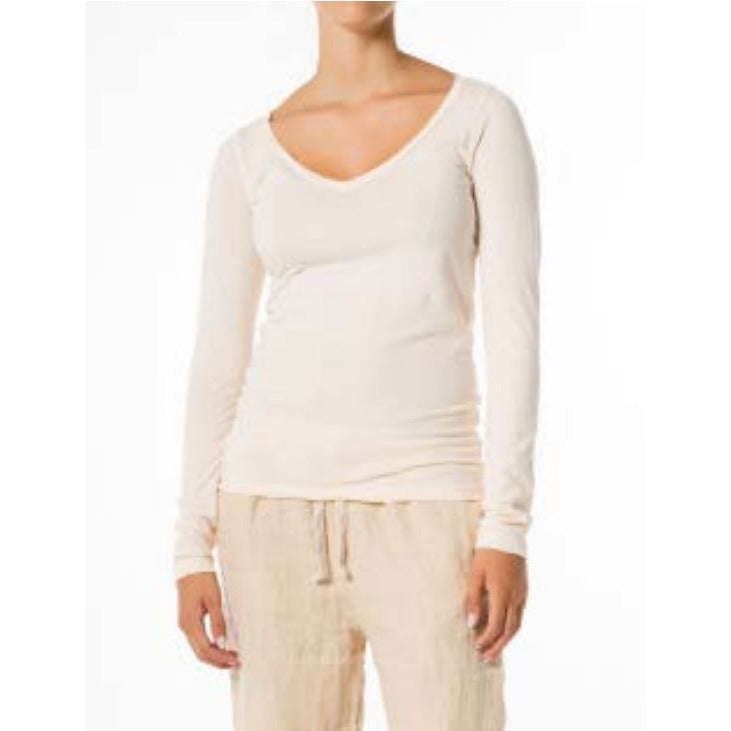 Crossley Long Sleeve V Neck T Shirt Boul Pale Peach