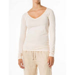 Load image into Gallery viewer, Crossley Long Sleeve V Neck T Shirt Boul Pale Peach

