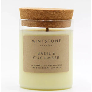 Mintstone | Small Soy Candle Basil & Cucumber