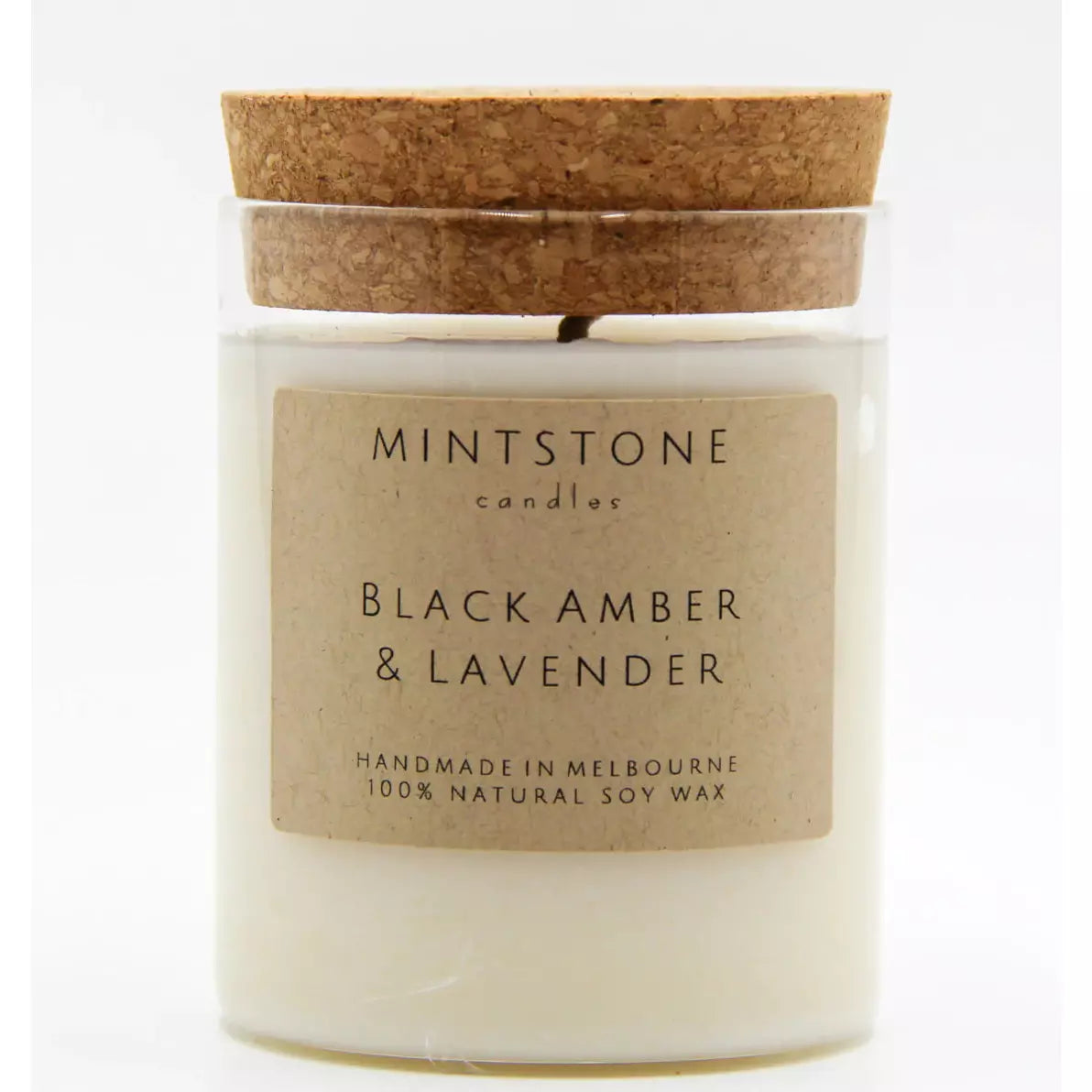 Mintstone | Small Soy Candle Black Amber & Lavender