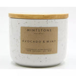 Load image into Gallery viewer, Mintstone | Medium Double Wick Soy Candle Ceramic Vessel Avocado &amp; Mint
