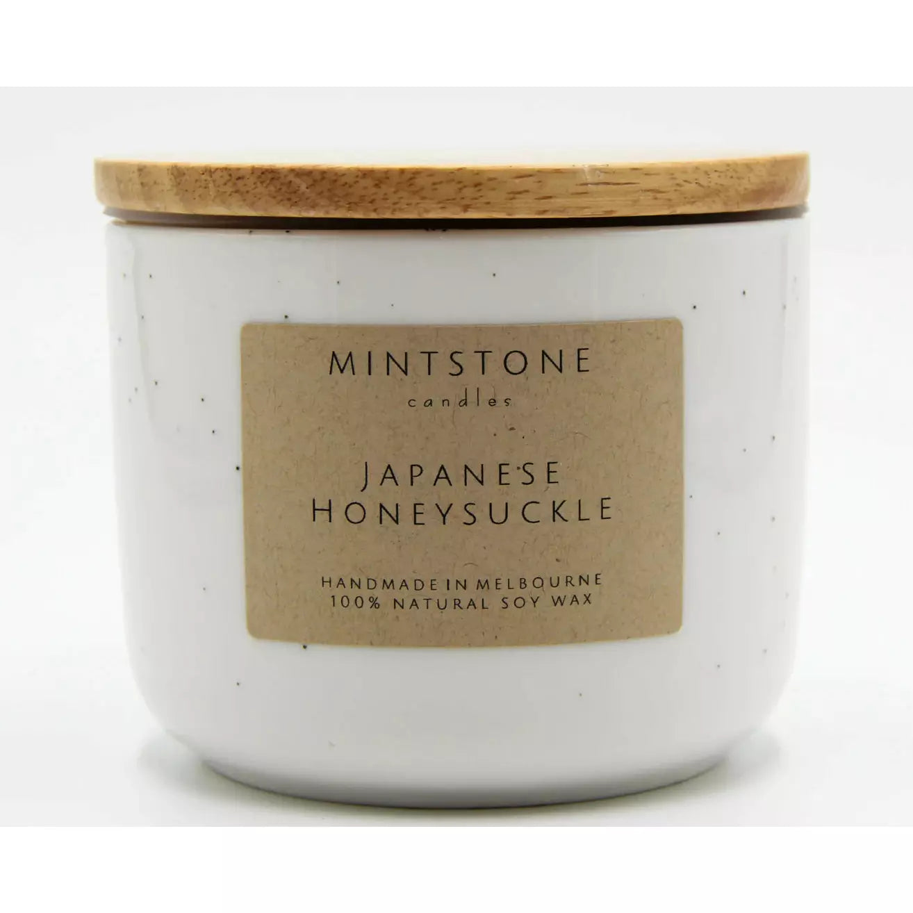 Mintstone | Medium Double Wick Soy Candle Ceramic Vessel Japanese Honeysuckle