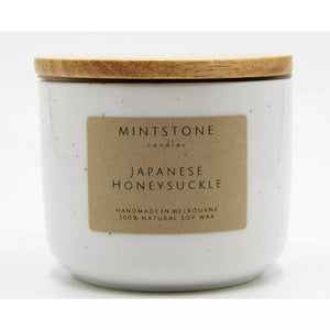 Mintstone | Medium Double Wick Soy Candle Ceramic Vessel Japanese Honeysuckle