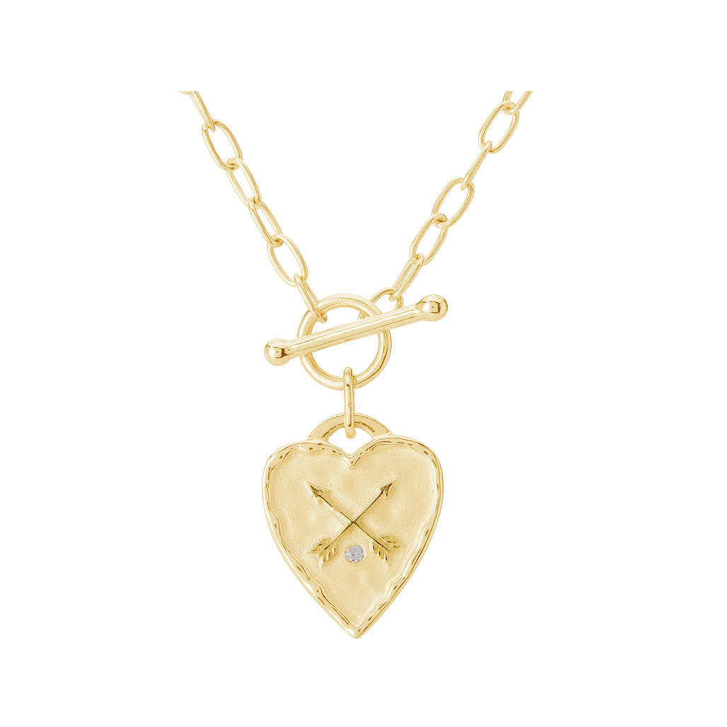 Murkani | Heart Fob Necklace | 18k Gold Plate 50 CM Length