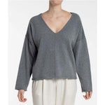 Load image into Gallery viewer, Crossley Wial V Neck Waffle Detail Jumper Medium Grey
