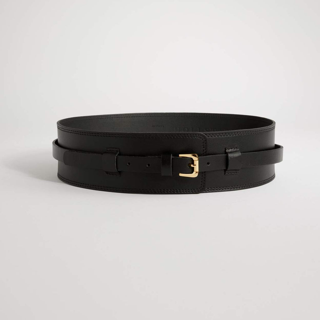 Caravan & Co | Clarence Wide Leather Belt | Black