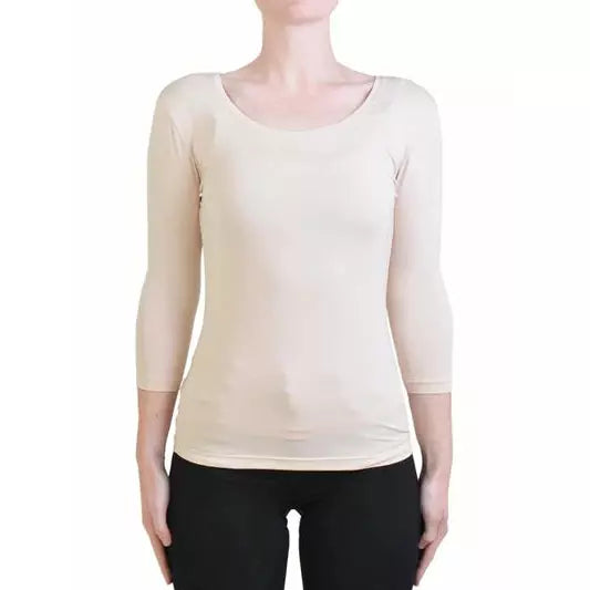 Tani | 3/4 Sleeve Scoop Top | Nude